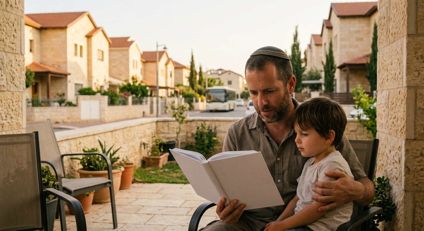Family enjoying community life