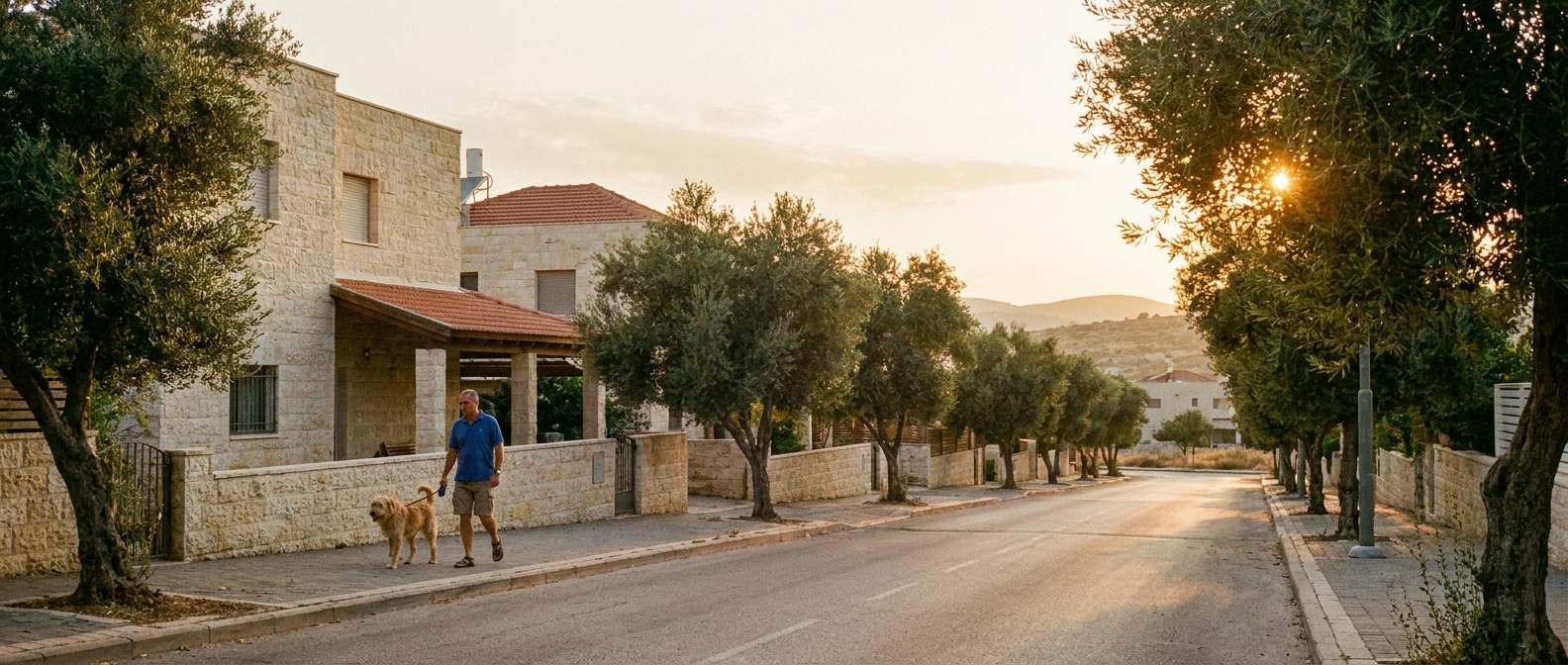 Quiet residential street in Or Aqiva
