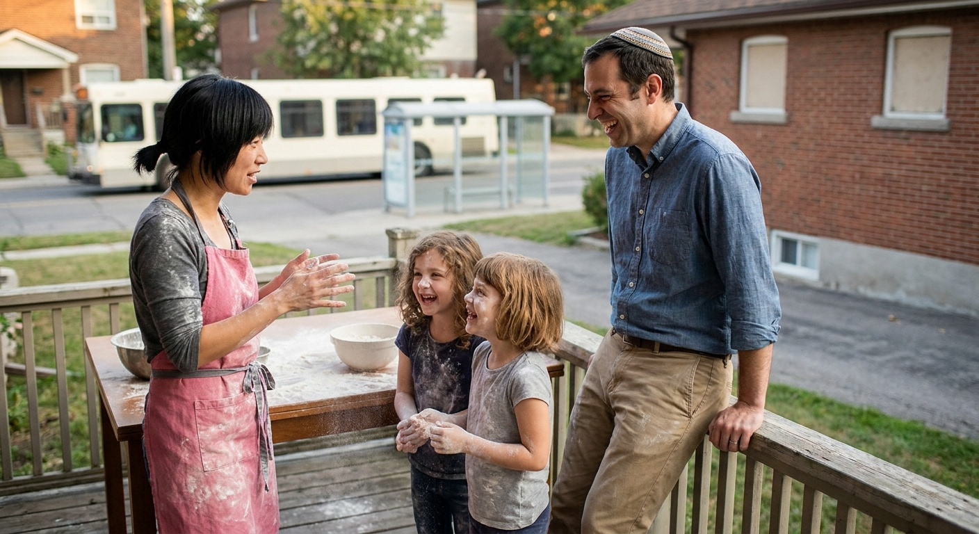 Family-friendly scene in Bet Shemesh