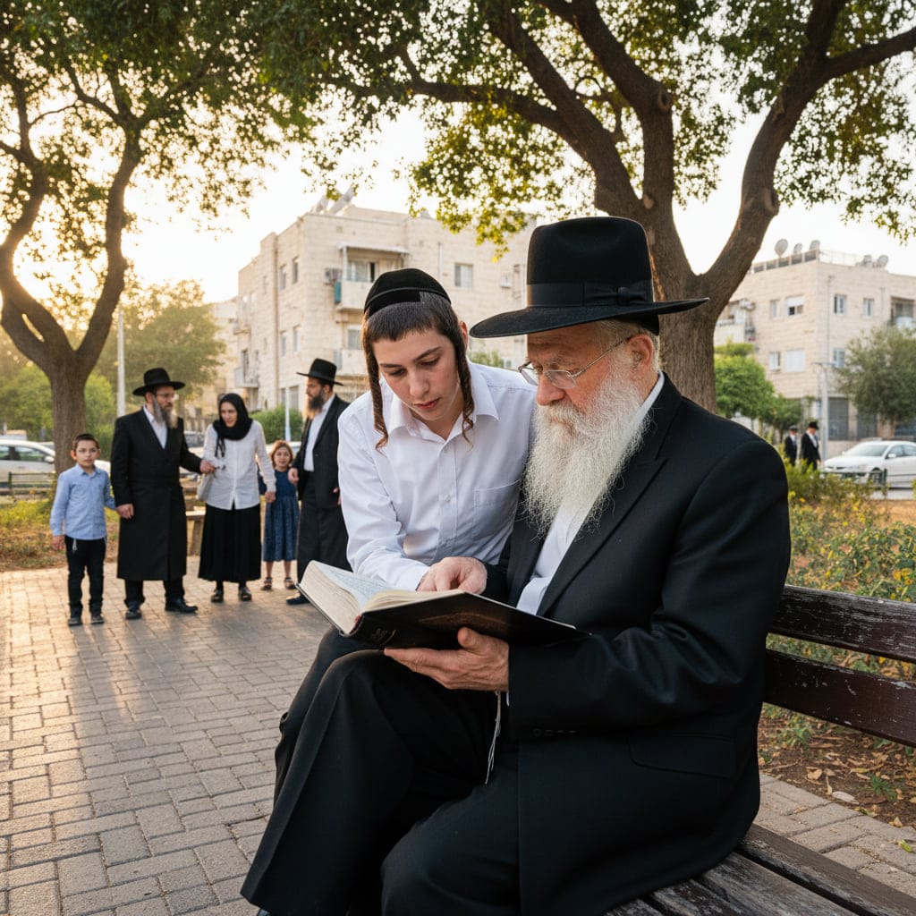 Retirement-friendly scene in Bnei Brak