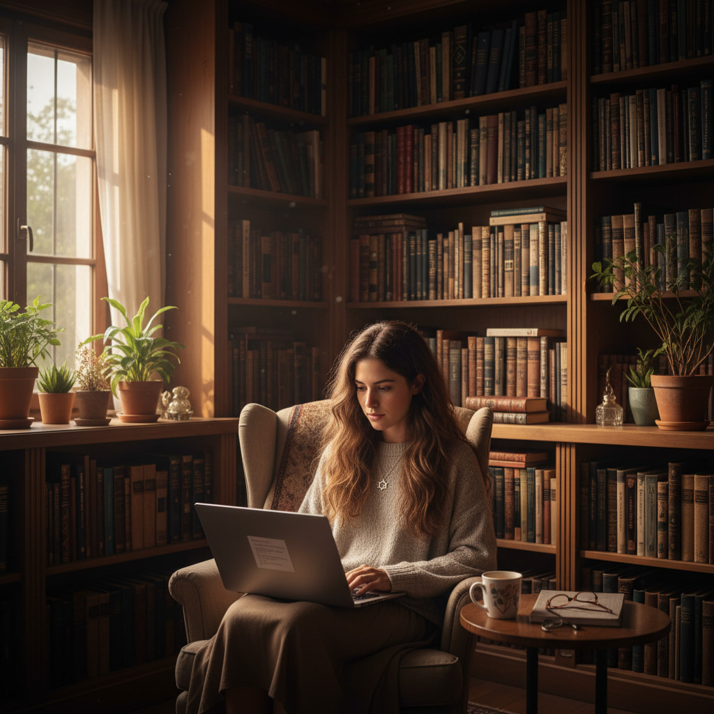 Remote worker in a home office