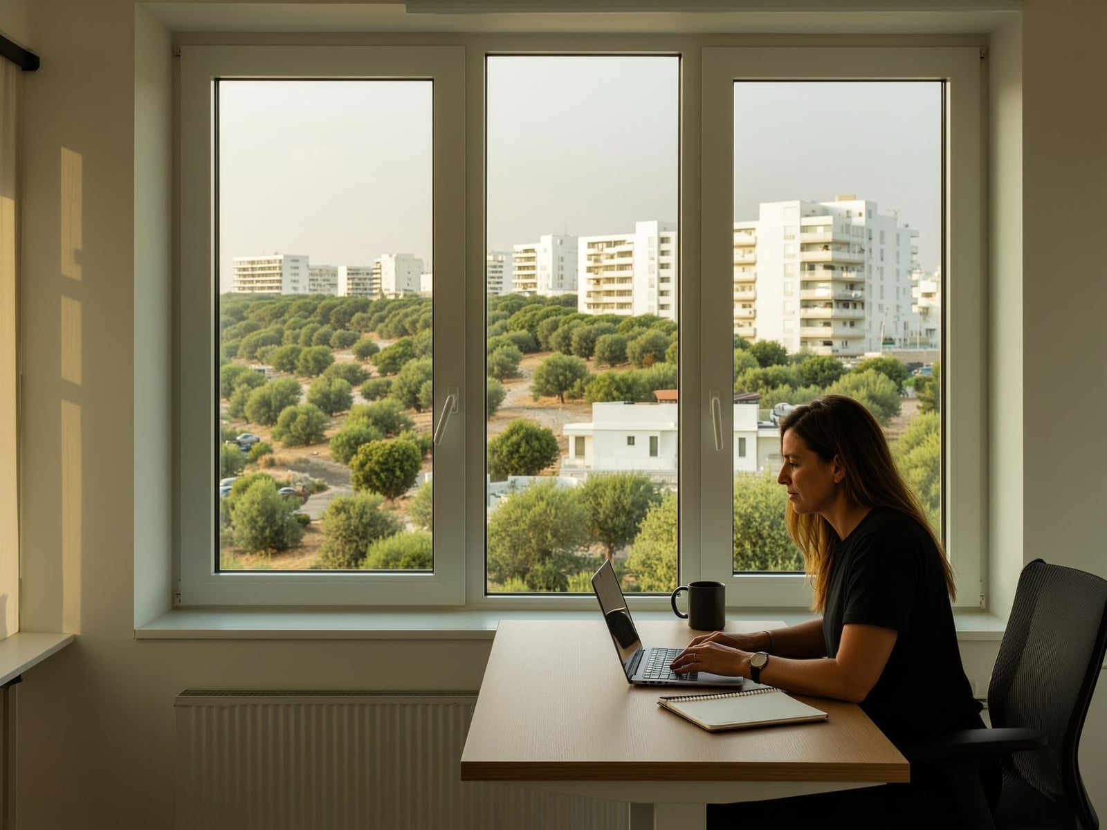 Remote work-friendly scene in Even Yehuda