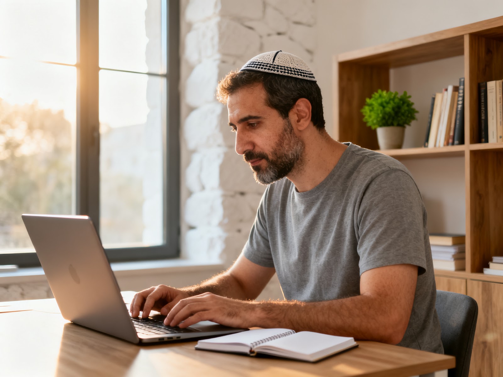 Remote worker in a home office