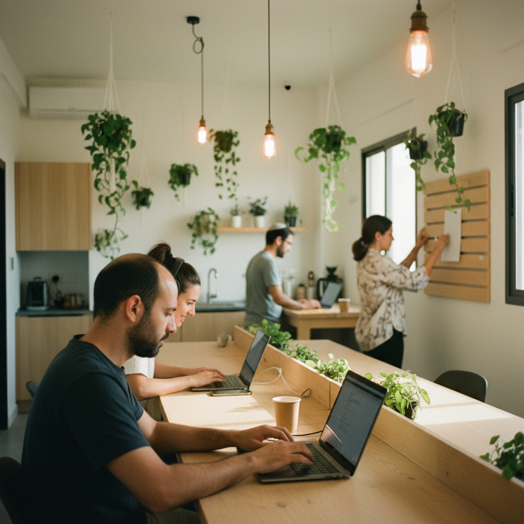 Remote worker in a home office
