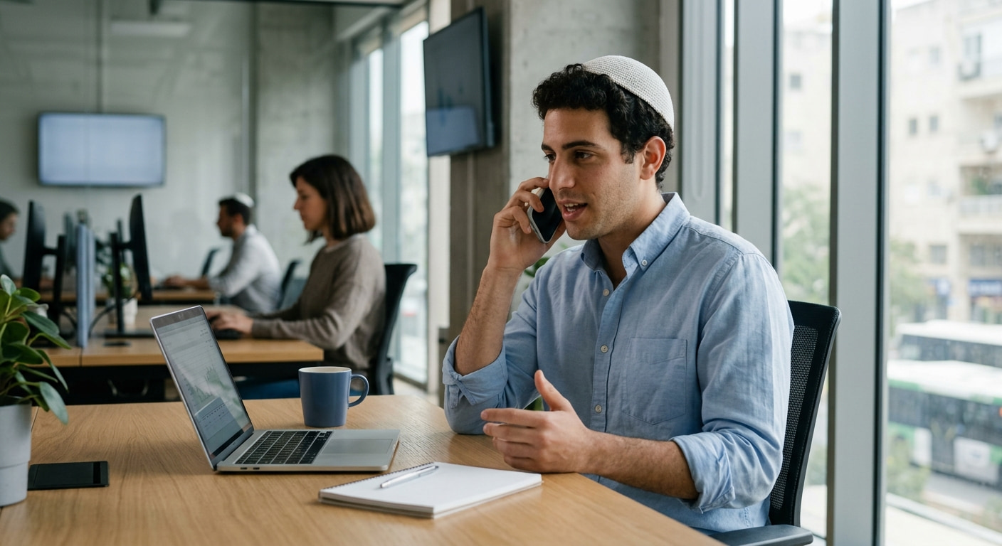 Remote worker in a home office setting