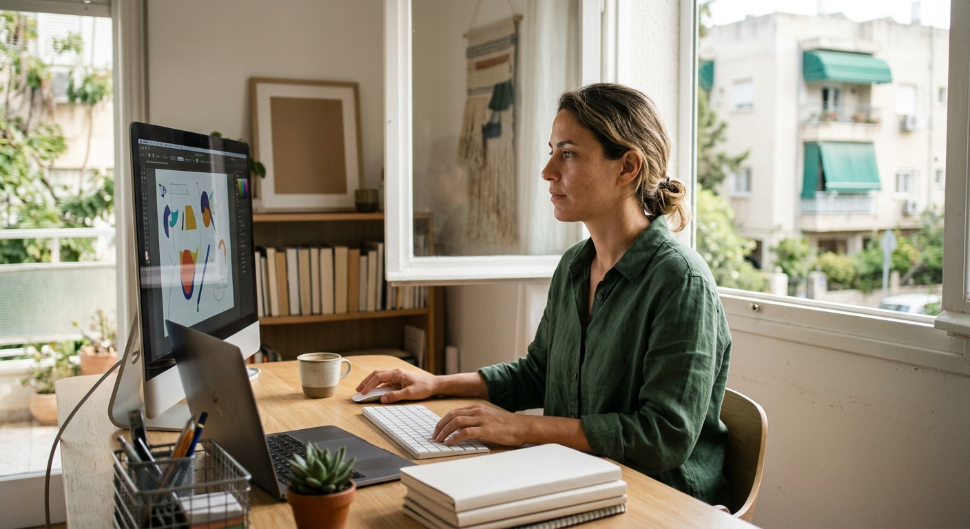 Remote worker in a home office
