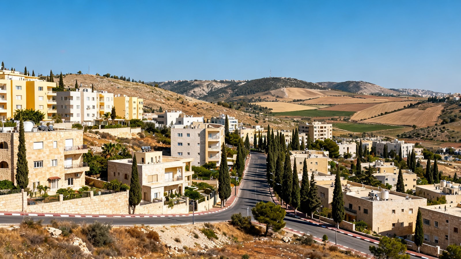Scenic view of Geva Binyamin in Judea & Samaria