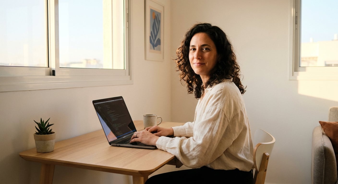 Remote worker in a home office setting