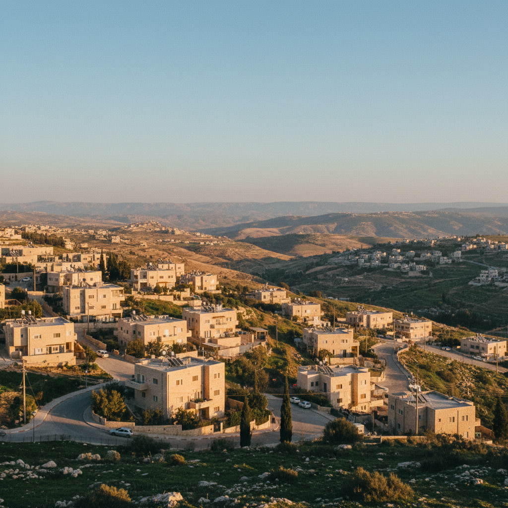 Scenic view of Kfar Tapuach in Judea & Samaria