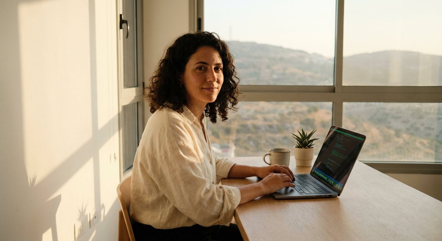 Remote worker in a home office setting
