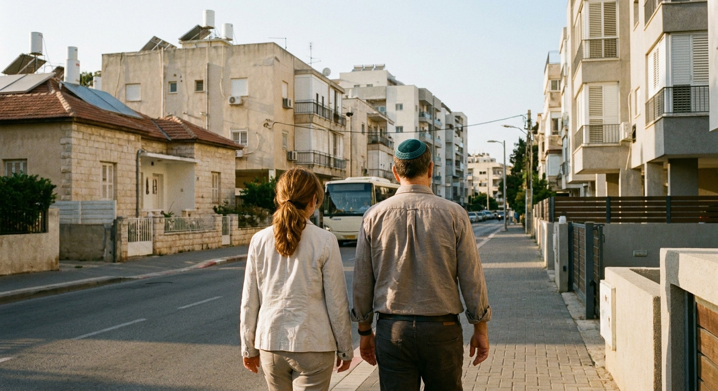 A couple reviewing property plans in Sderot