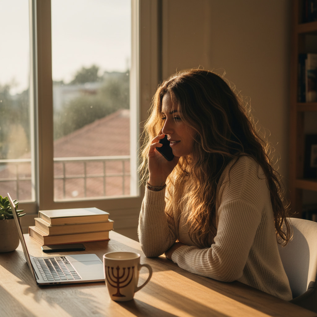 Remote worker in a serene setting