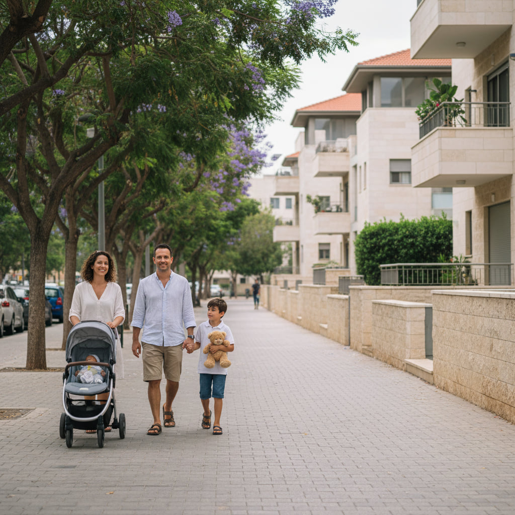 A family enjoying life in Afula