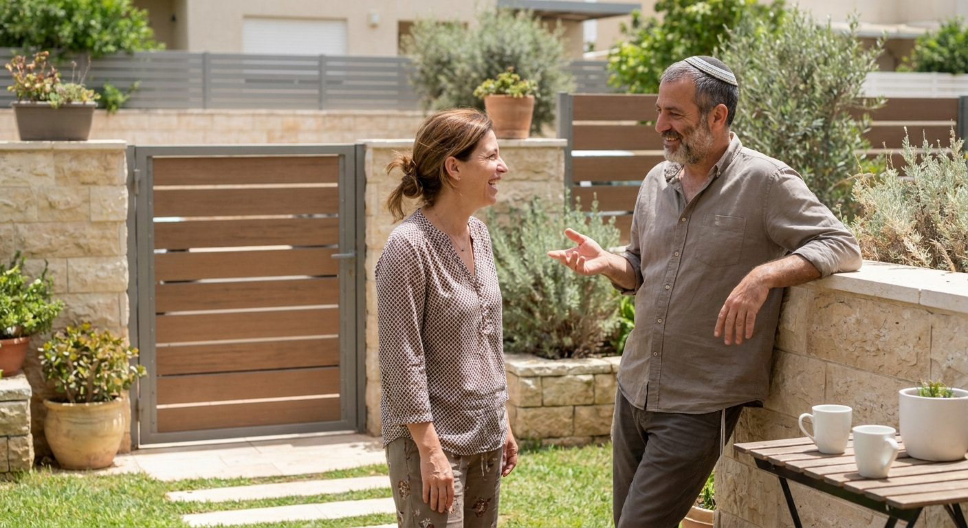 A couple reviewing real estate options
