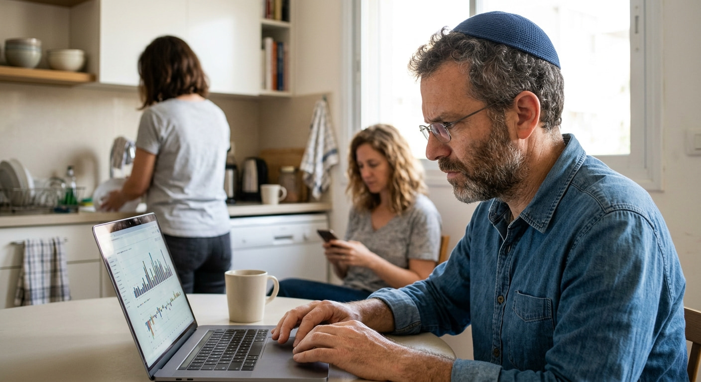 Remote worker in a home office