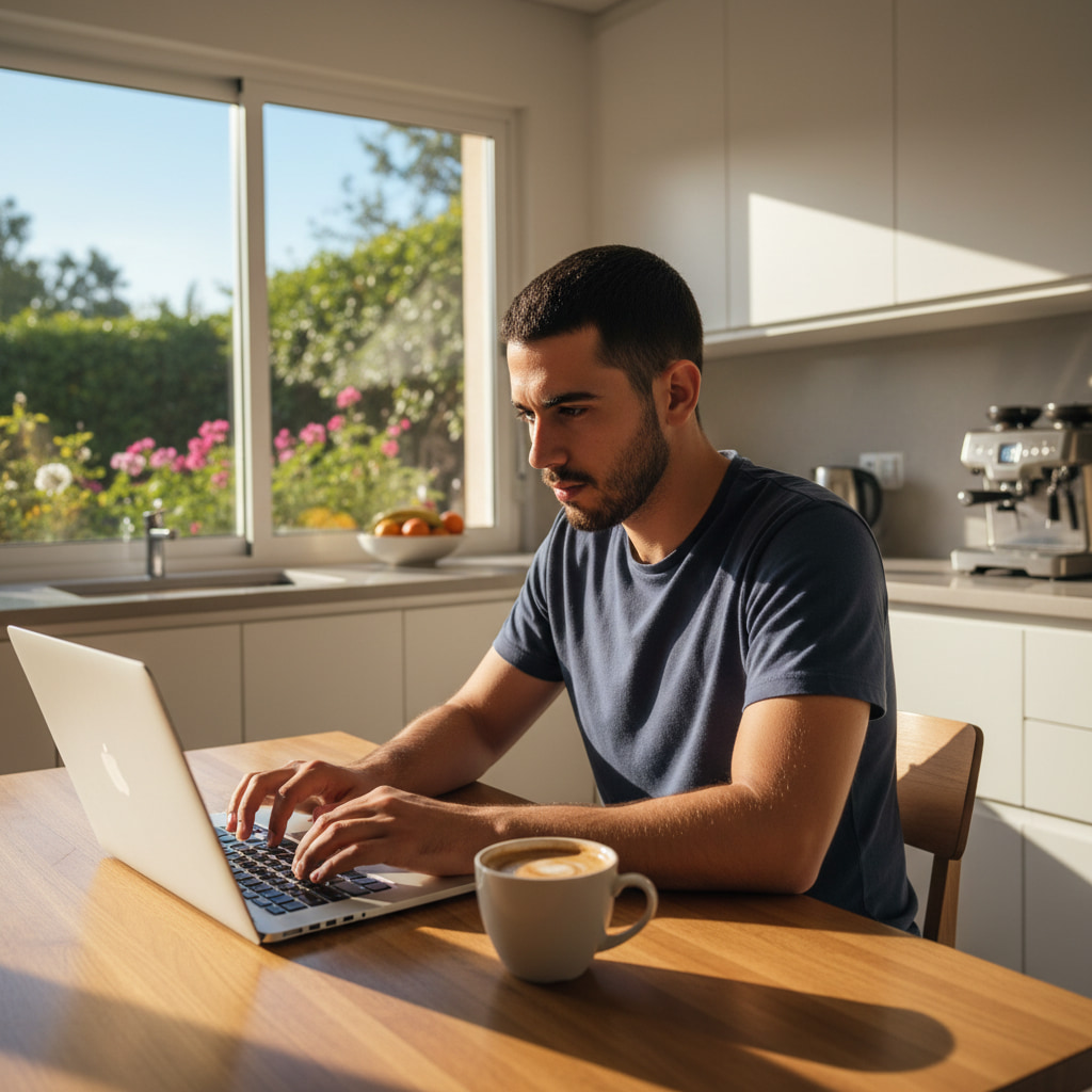 Remote work scene