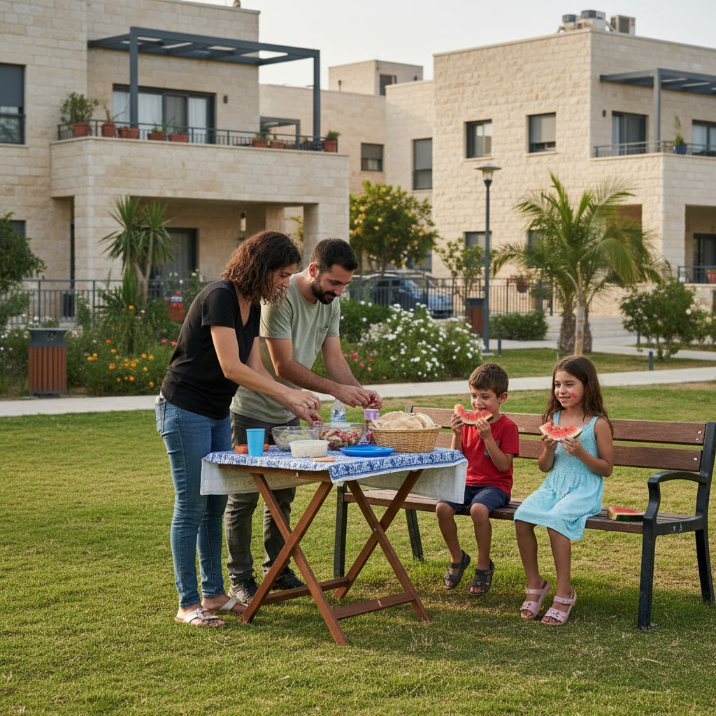 A family enjoying a park in Beersheva