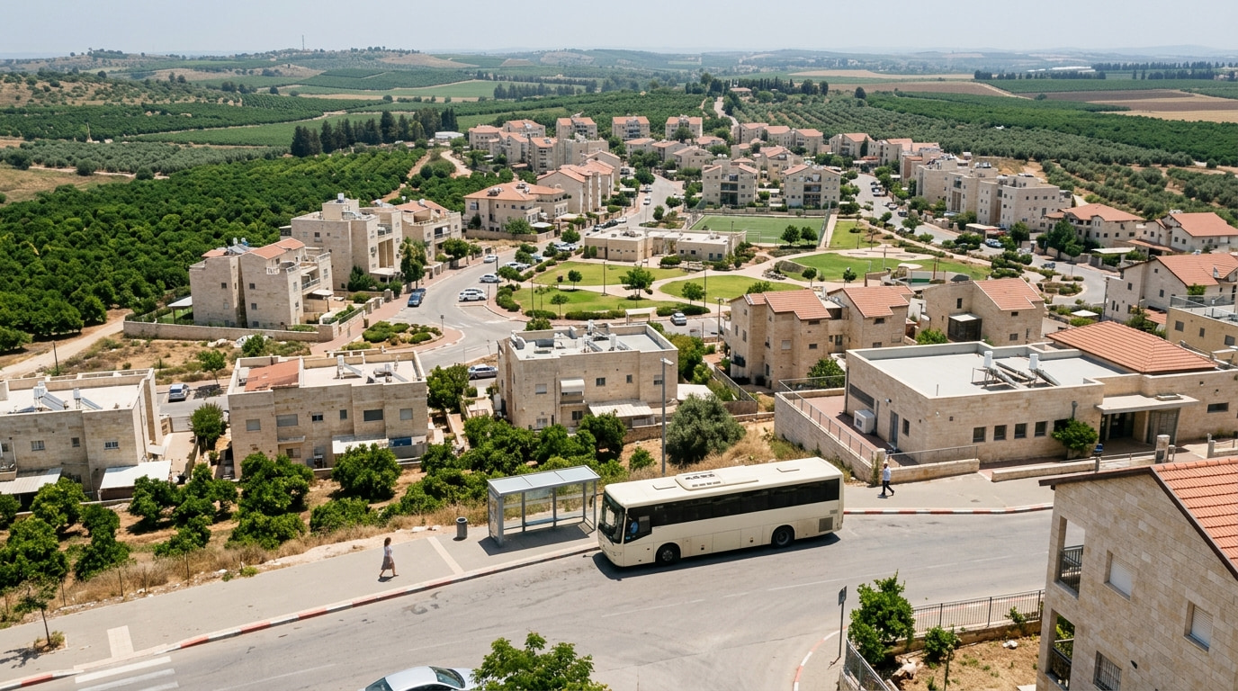 A scenic view of Yad Binyamin in Central District