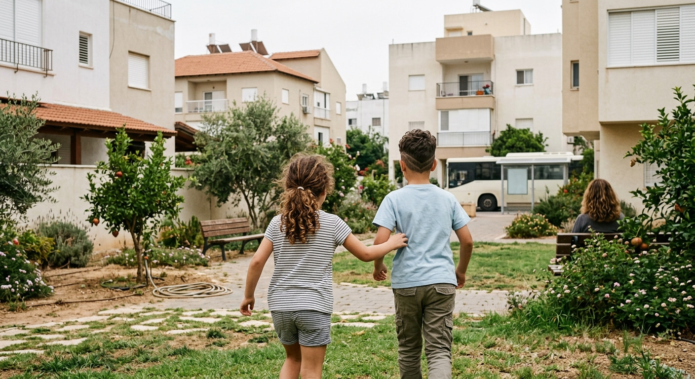 Family enjoying a park in Sederot