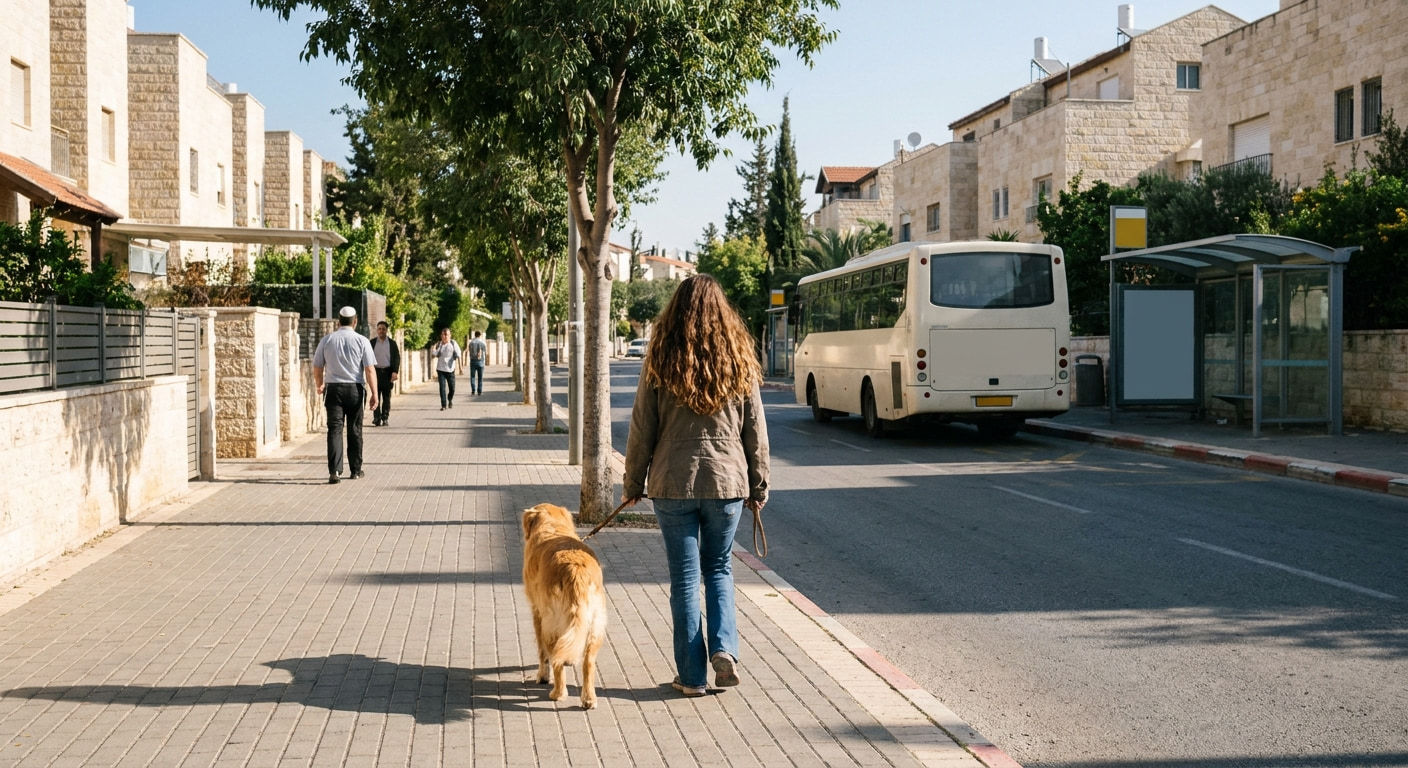 Quiet residential street in Ofra