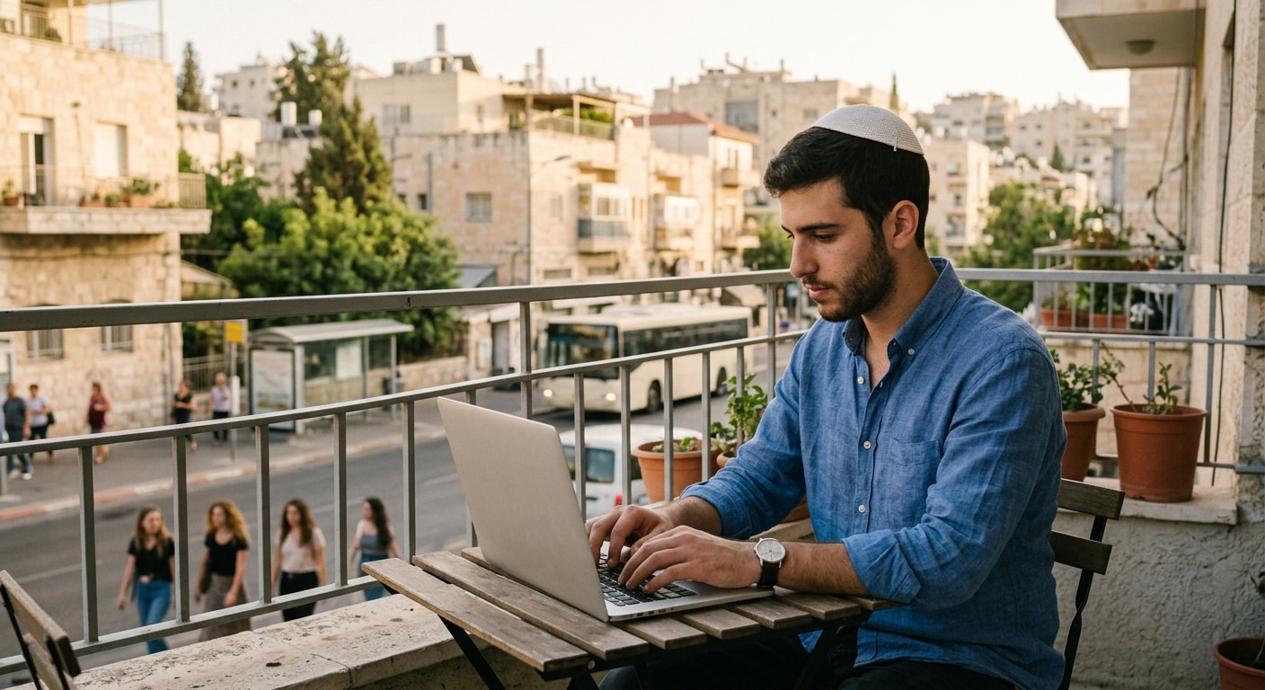 Remote worker in a home office