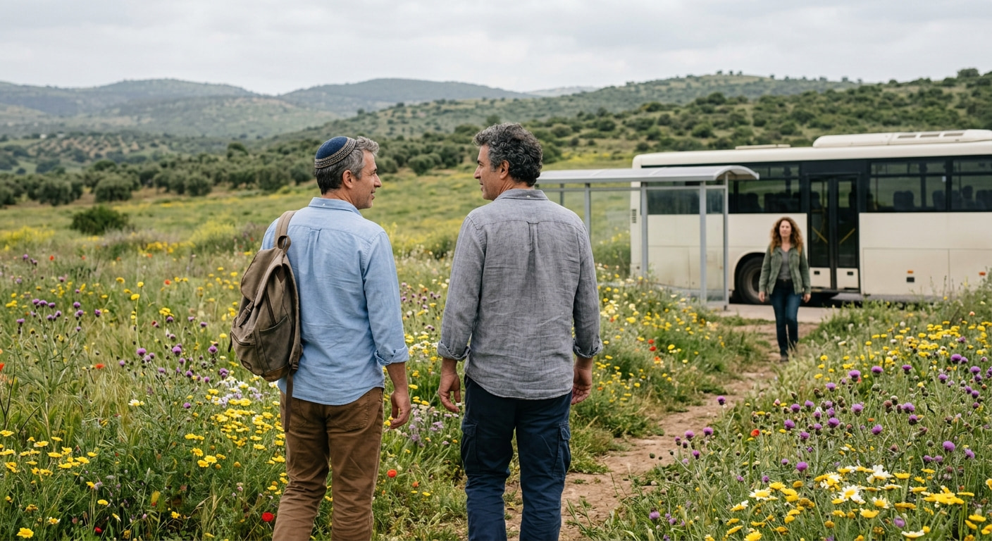 People hiking in the natural surroundings of Tal Shahar