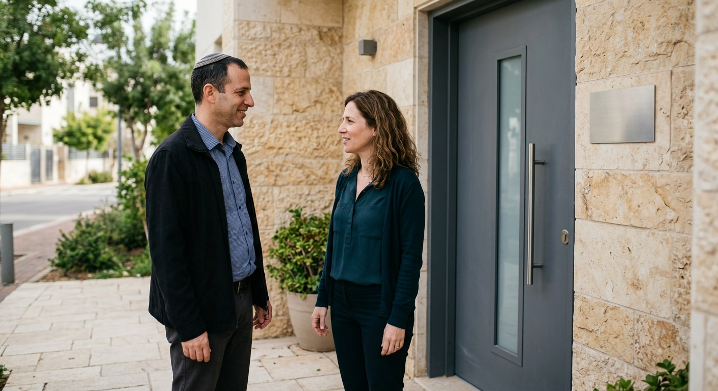 Long-term buyer inspecting a property