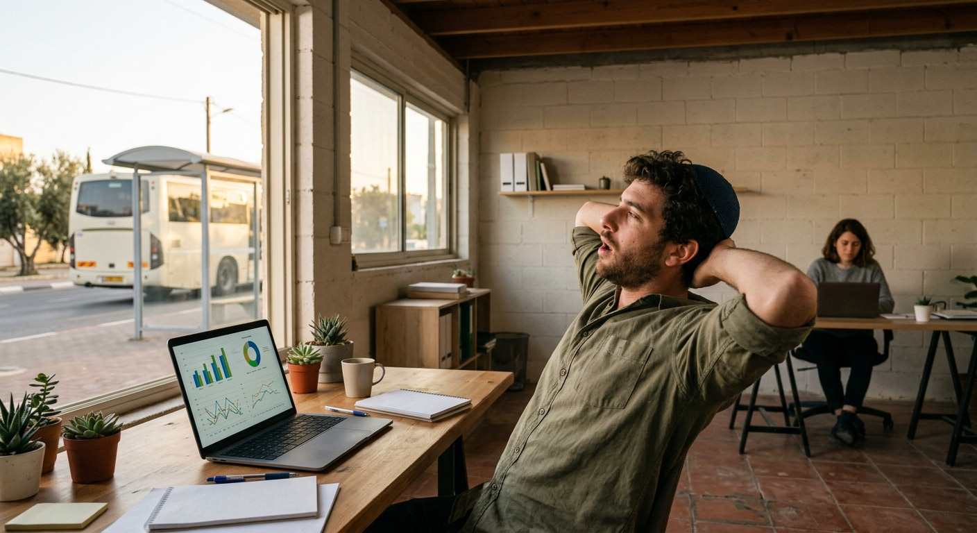 Remote worker setting up in a home office