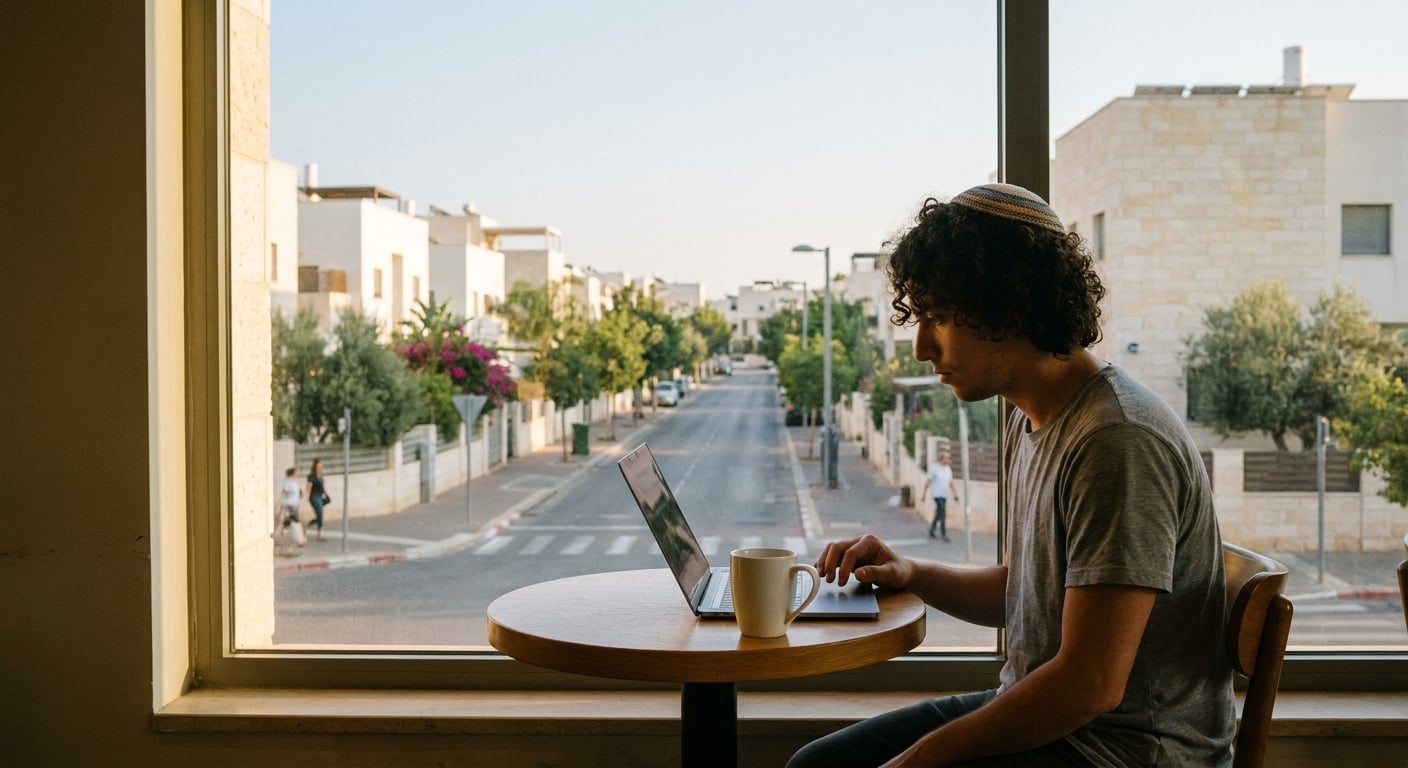 Remote worker at home in Shoham