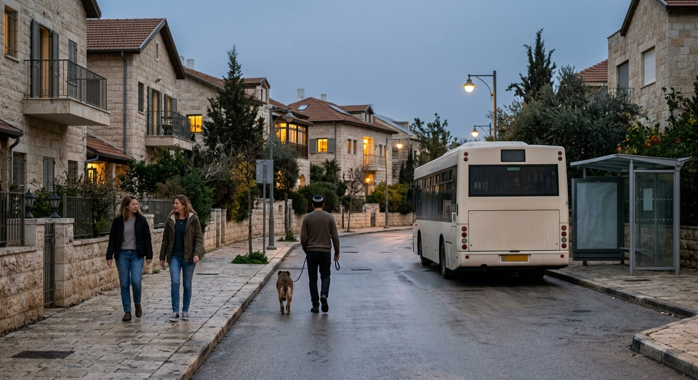 Quiet residential street in Shaked
