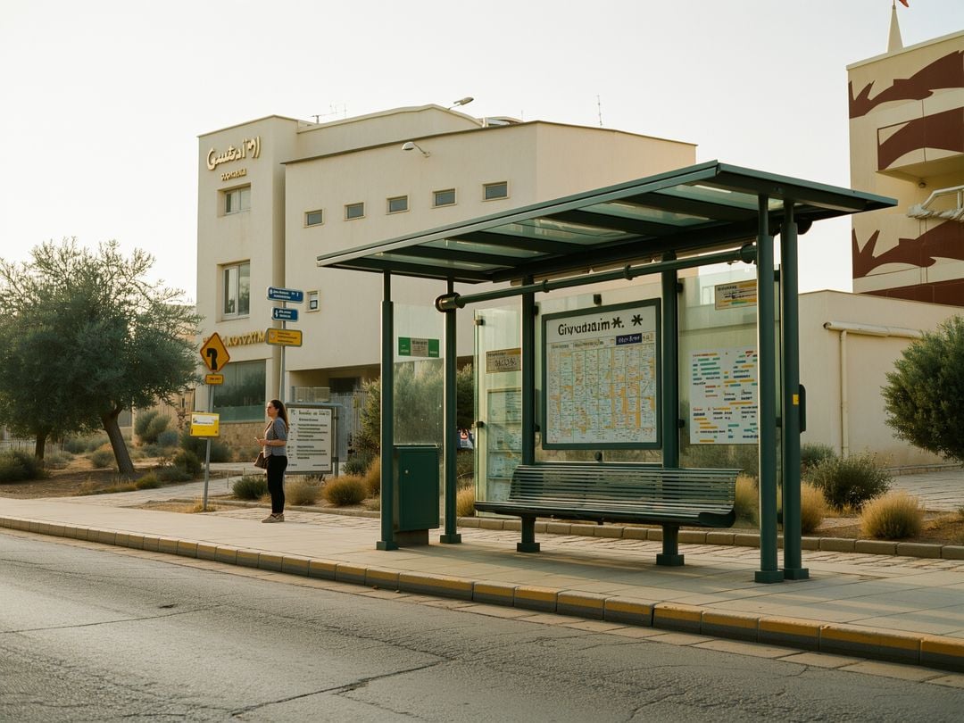 A bus stop in Givatayim