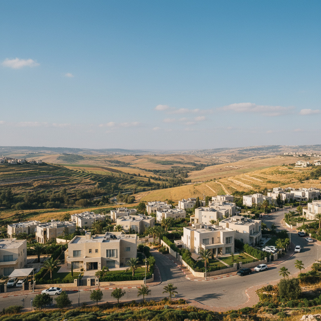 Scenic view of Karnei Shomron in Judea & Samaria