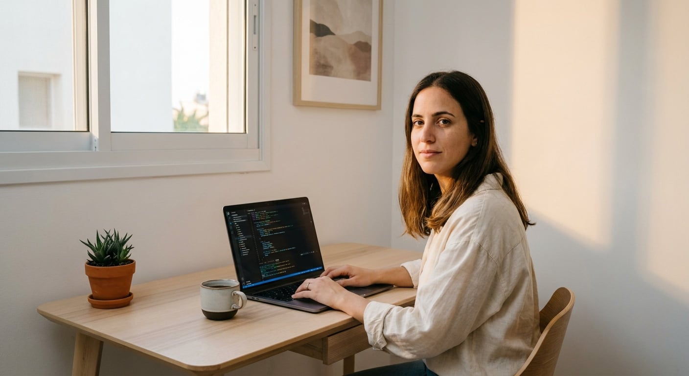 Remote worker in a home office in Amichai