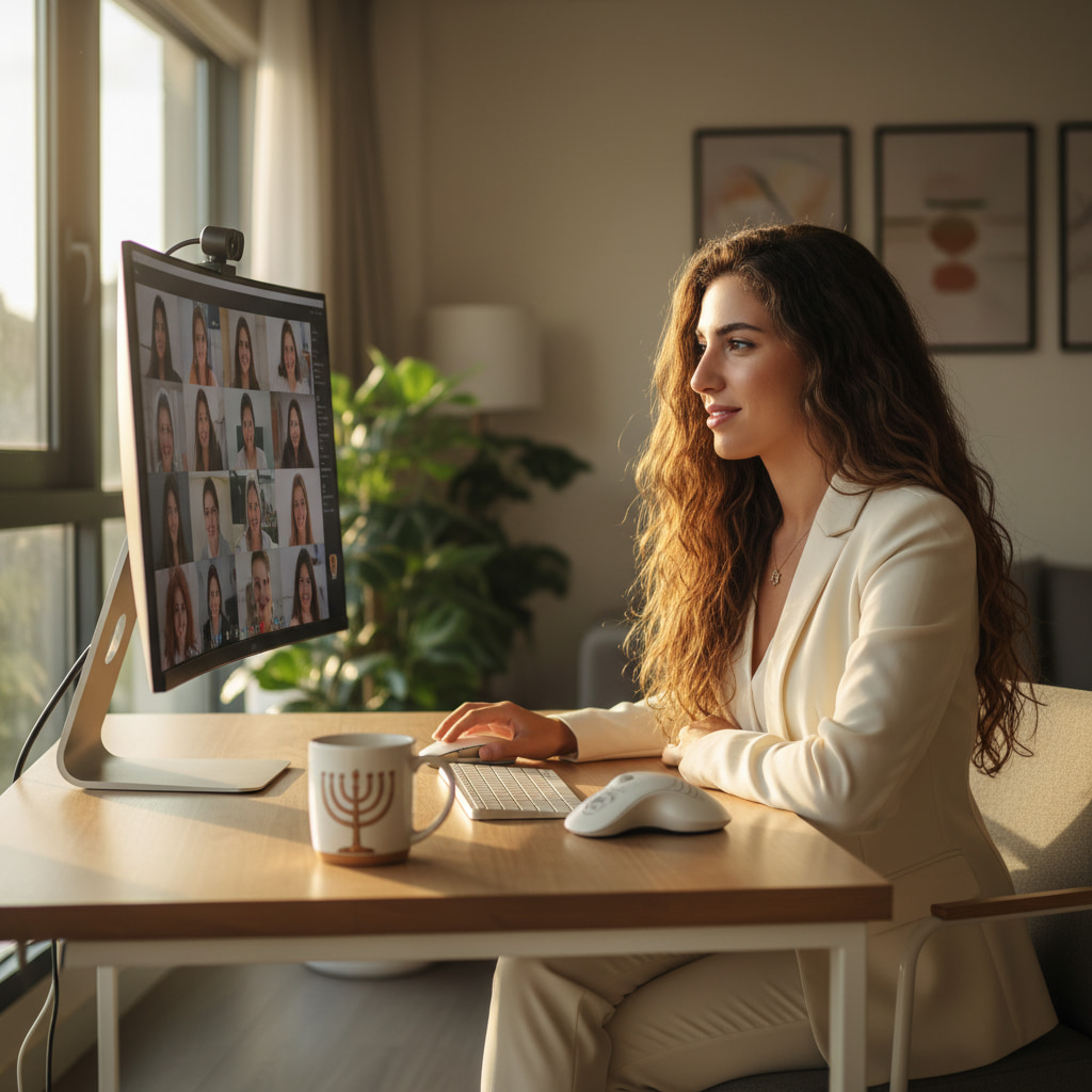 Remote worker in a home office