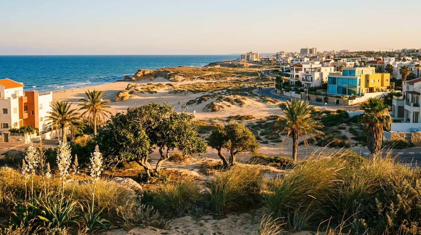 Aerial view of Caesarea in Haifa District