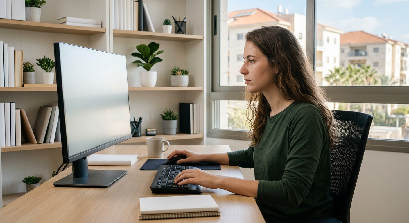 Remote worker in a home office in Zimrat