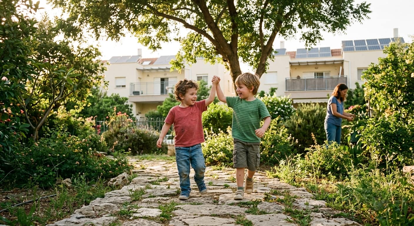A family-friendly scene in Netivot