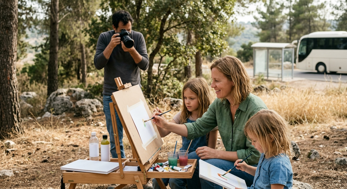 Family enjoying life in a suburban setting
