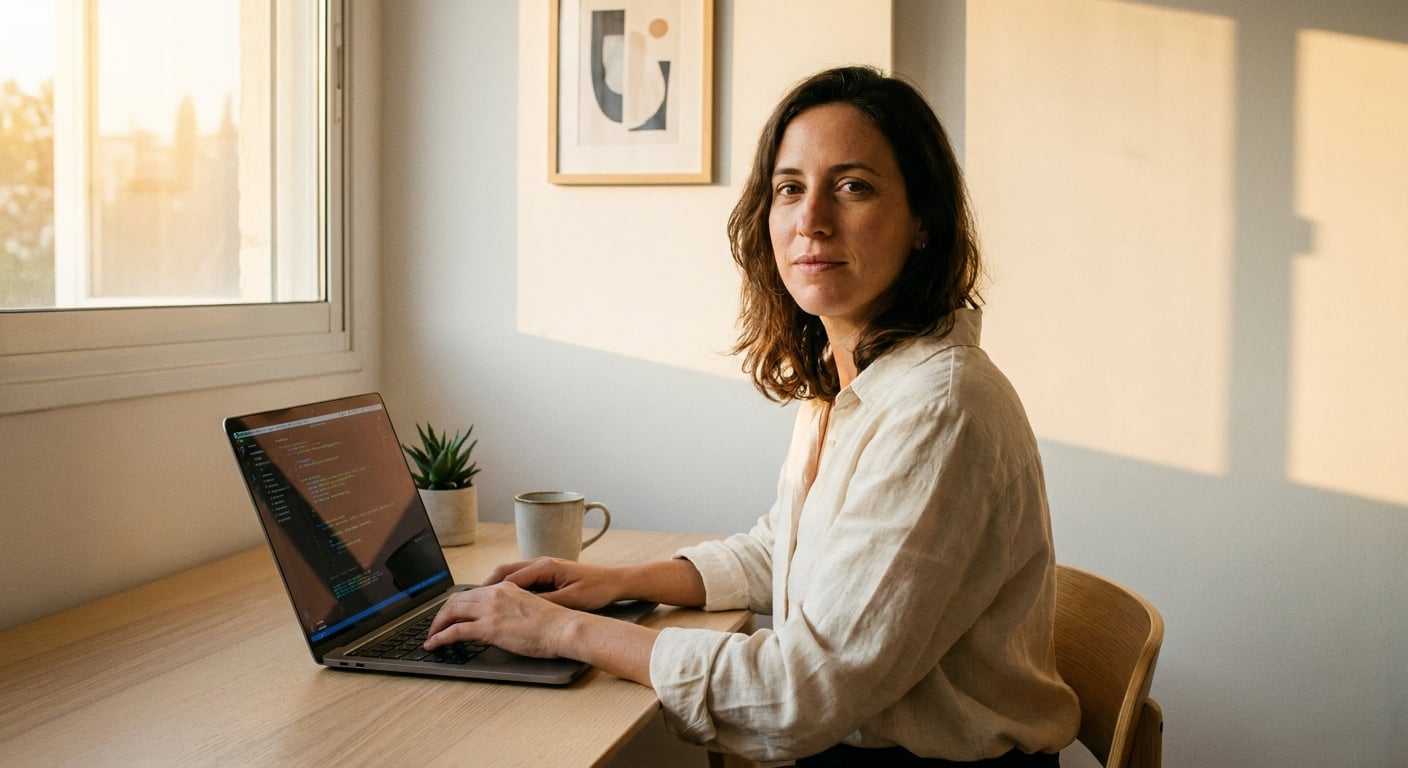 Remote worker in a serene setting in Carmel