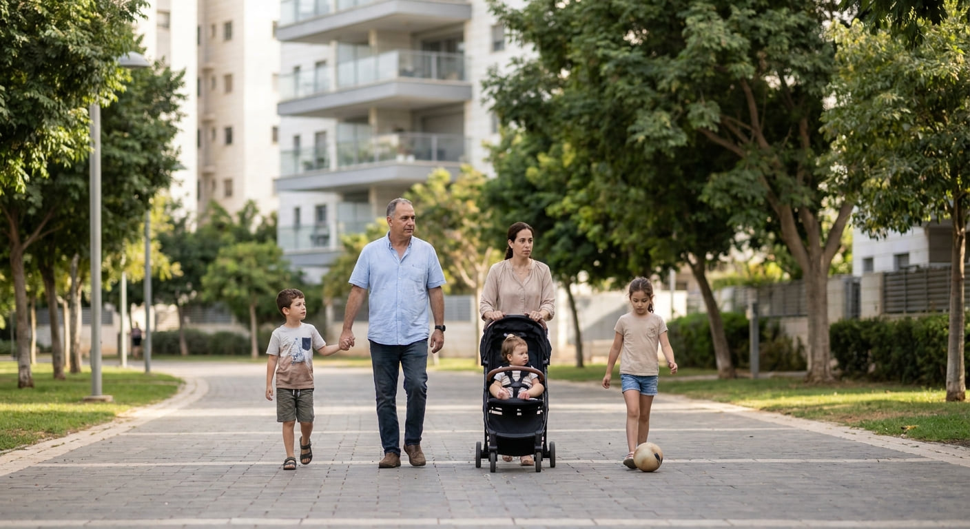 Family enjoying a park in Ramat HaSharon