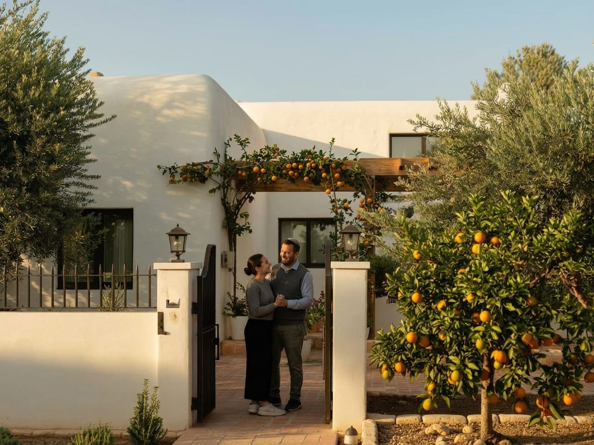 Family-friendly scene in Even Yehuda