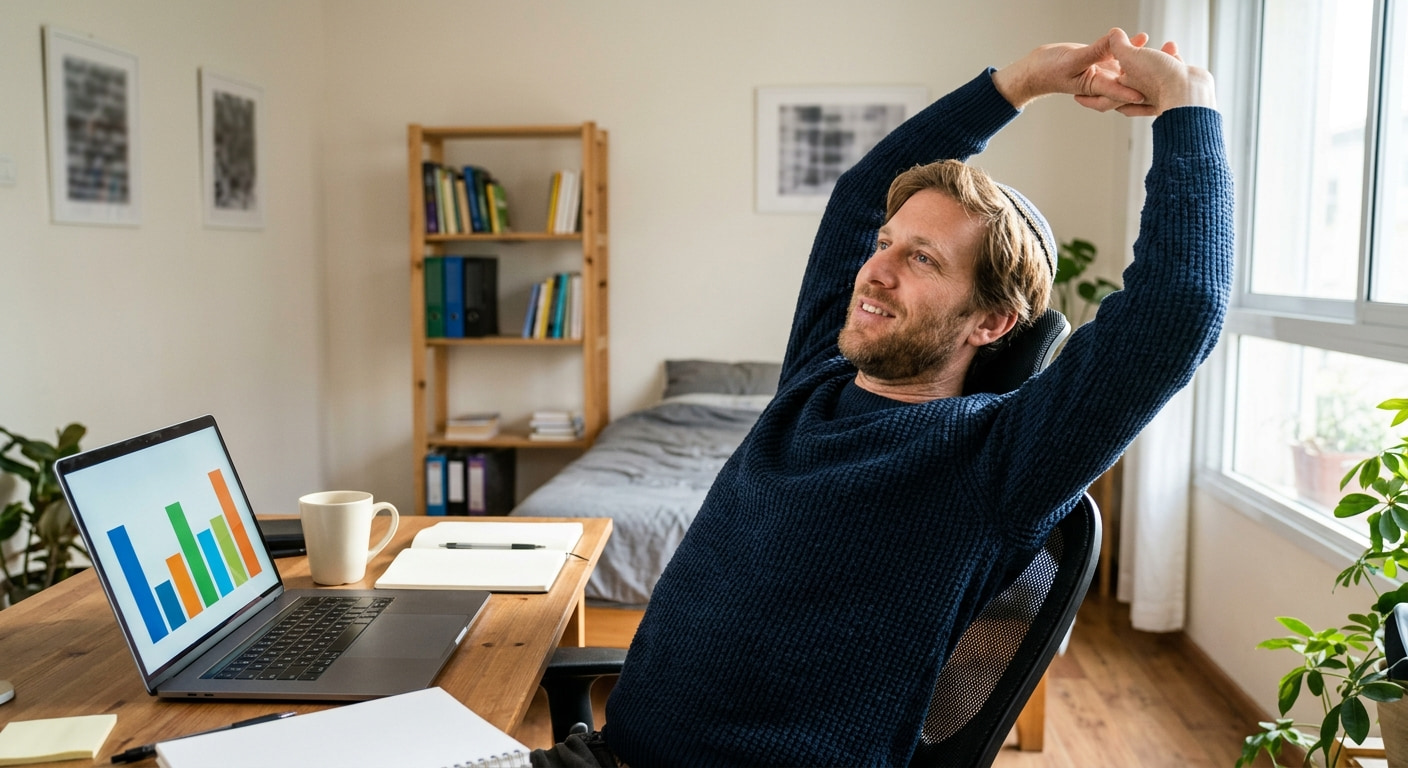 Remote worker in a home office