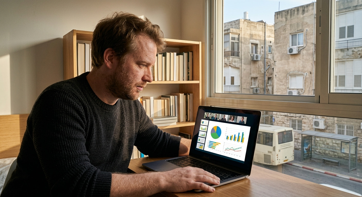 Remote worker in a home office setting