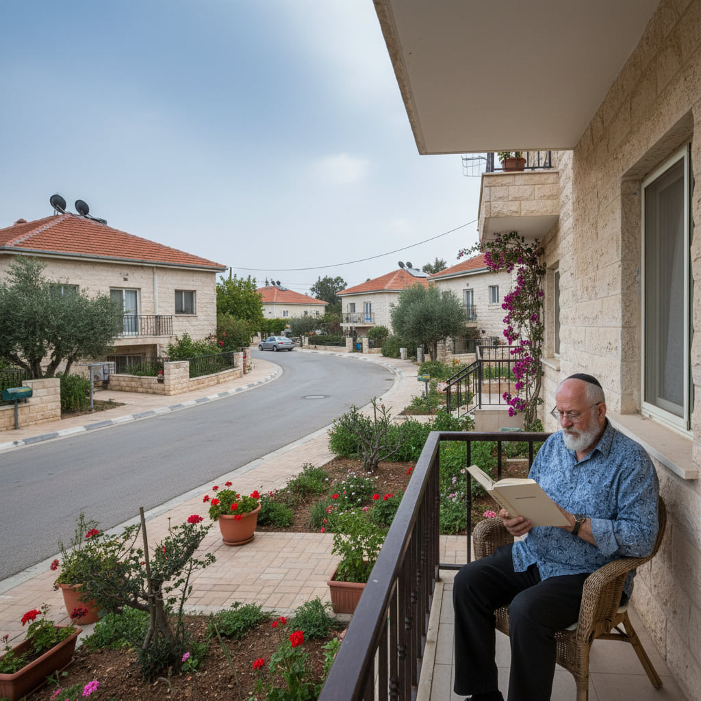 Quiet residential street in Safed