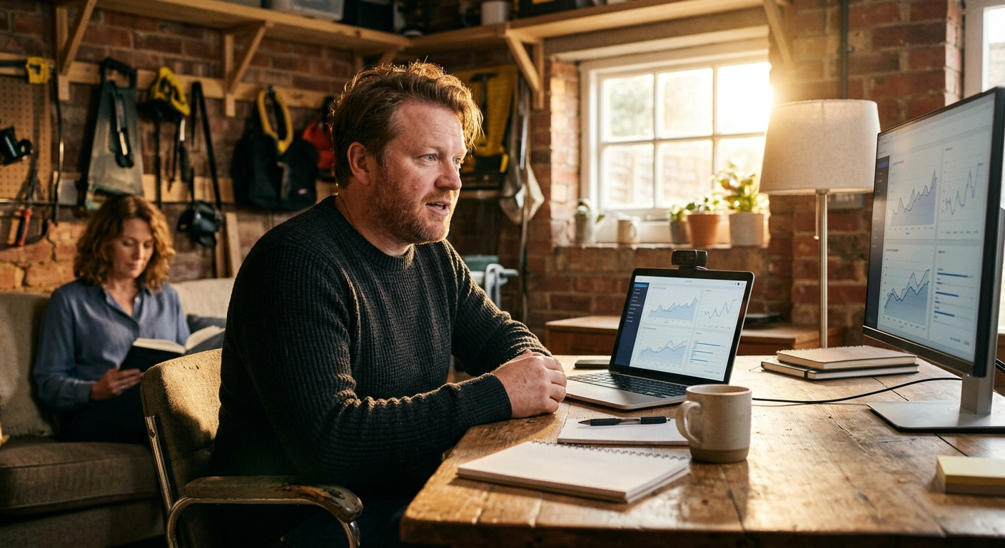 Remote worker in a home office