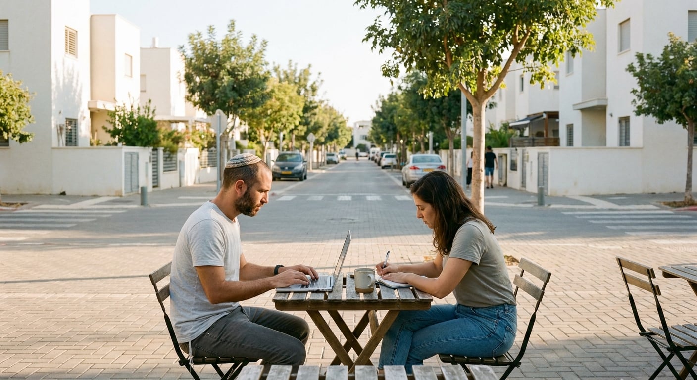 Remote worker in a home office in Migdal HaEmek