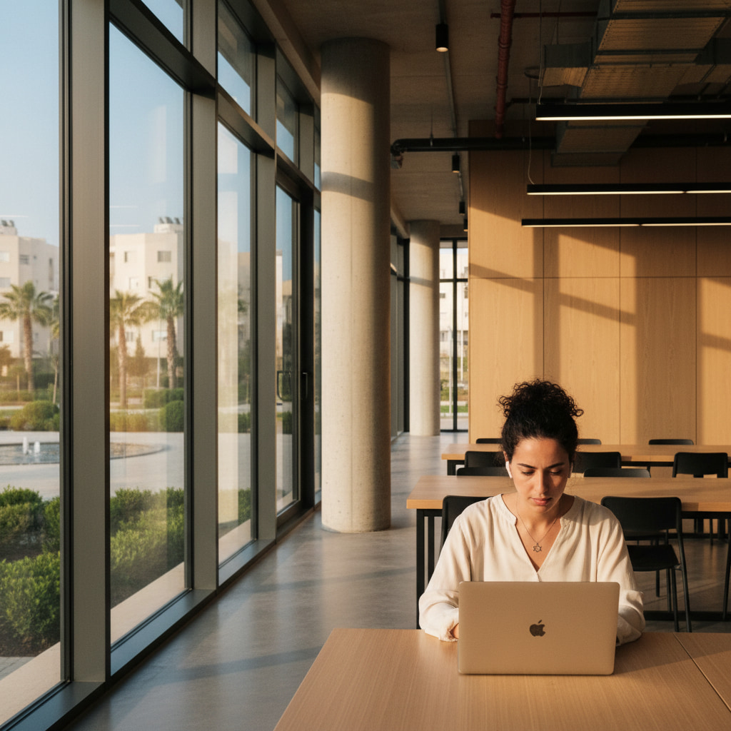 Remote worker in a home office in Krayot