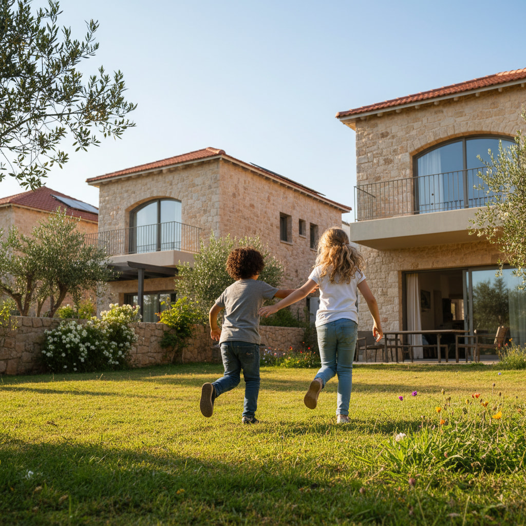 Family enjoying a suburban lifestyle