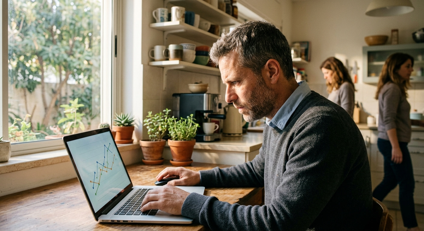 Remote worker in a serene Vered Jericho setting