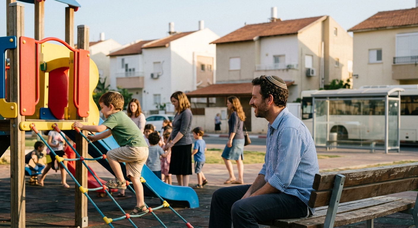 Community gathering in Yad Binyamin